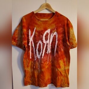 KORN Reverse‎ Dyed Ice Dyed "Still A Freak" Hot Topic Band T-Shirt Size Large